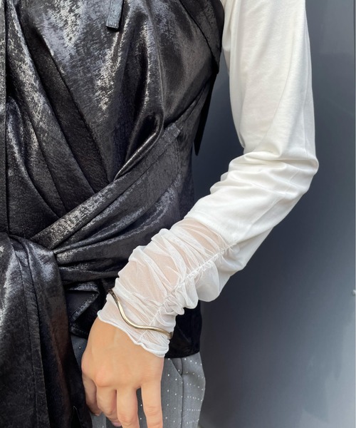 ketty cherie(ケティシェリー)の「シアー切り替えハイネックインナー≪手洗い可能≫(Tシャツ/カットソー・レディース・ブラック/ホワイト・M)」の21枚目の写真