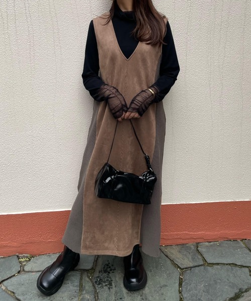 ketty cherie(ケティシェリー)の「シアー切り替えハイネックインナー≪手洗い可能≫(Tシャツ/カットソー・レディース・ブラック/ホワイト・M)」の8枚目の写真