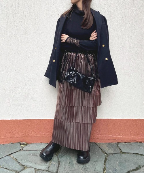 ketty cherie(ケティシェリー)の「シアー切り替えハイネックインナー≪手洗い可能≫(Tシャツ/カットソー・レディース・ブラック/ホワイト・M)」の12枚目の写真