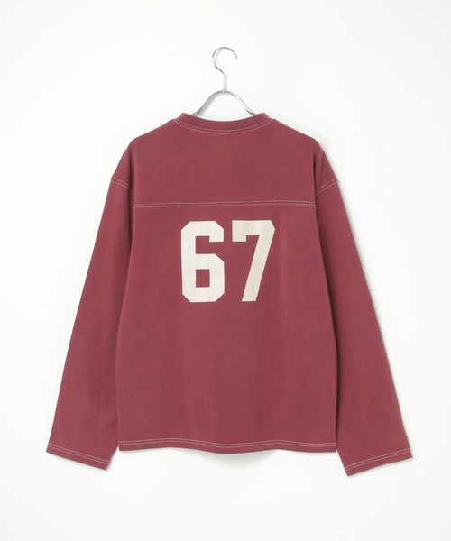 POWER TO THE PEOPLE（パワートゥーザピープル）の「ナンバリング フットボールロンT（Tシャツ/カットソー・メンズ・ワイン/ライトグレー/ネイビー・M/L）」の11枚目の写真