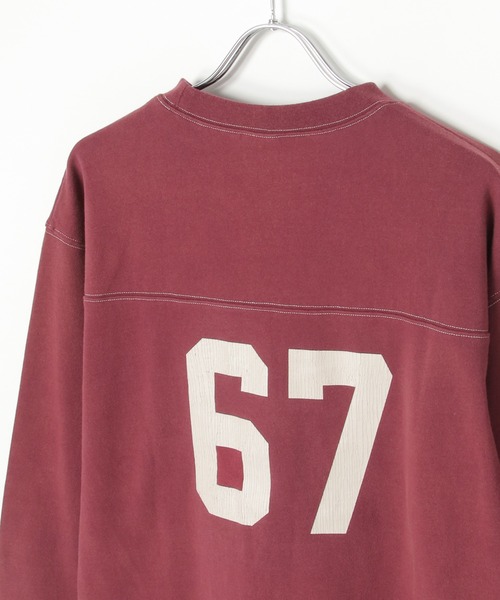 POWER TO THE PEOPLE（パワートゥーザピープル）の「ナンバリング フットボールロンT（Tシャツ/カットソー・メンズ・ワイン/ライトグレー/ネイビー・M/L）」の10枚目の写真