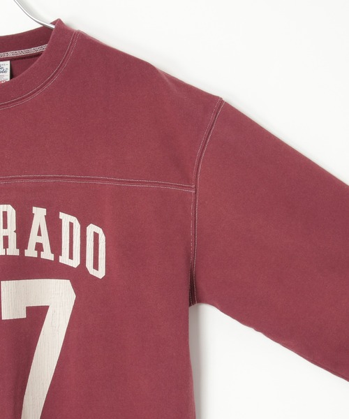 POWER TO THE PEOPLE（パワートゥーザピープル）の「ナンバリング フットボールロンT（Tシャツ/カットソー・メンズ・ワイン/ライトグレー/ネイビー・M/L）」の8枚目の写真