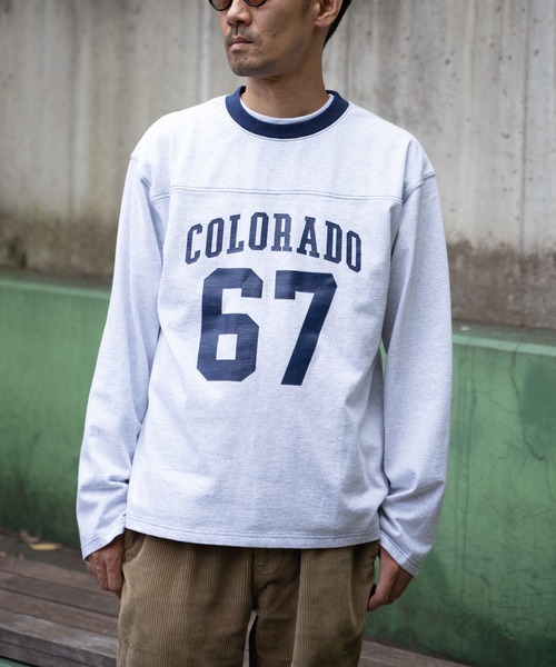 POWER TO THE PEOPLE（パワートゥーザピープル）の「ナンバリング フットボールロンT（Tシャツ/カットソー・メンズ・ワイン/ライトグレー/ネイビー・M/L）」の20枚目の写真