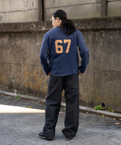 POWER TO THE PEOPLE（パワートゥーザピープル）の「ナンバリング フットボールロンT（Tシャツ/カットソー・メンズ・ワイン/ライトグレー/ネイビー・M/L）」の19枚目の写真