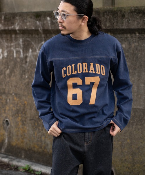 POWER TO THE PEOPLE（パワートゥーザピープル）の「ナンバリング フットボールロンT（Tシャツ/カットソー・メンズ・ワイン/ライトグレー/ネイビー・M/L）」の13枚目の写真