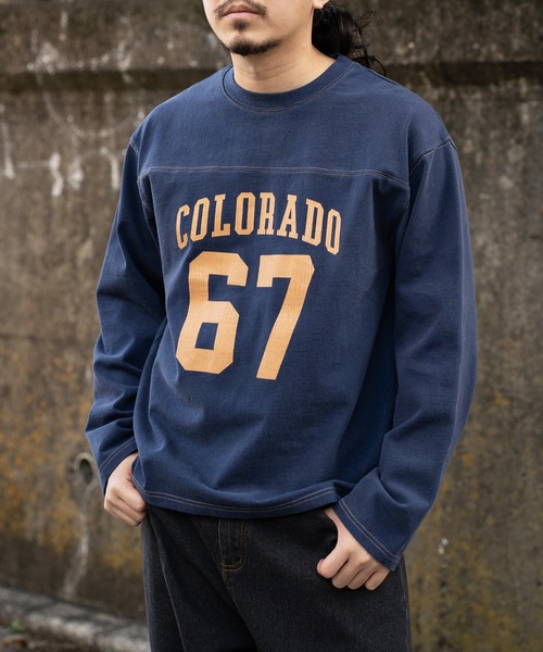 POWER TO THE PEOPLE（パワートゥーザピープル）の「ナンバリング フットボールロンT（Tシャツ/カットソー・メンズ・ワイン/ライトグレー/ネイビー・M/L）」の16枚目の写真