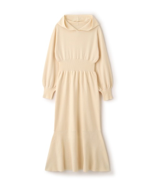 NATURAL BEAUTY BASIC(ナチュラルビューティーベーシック)の「◇フーディーニットワンピース(ワンピース・レディース・ネイビー/オフホワイト/チャコールグレー・MEDIUM)」の11枚目の写真