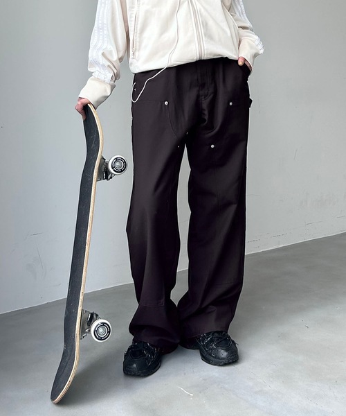 UNDERSTATEMENTs（アンダーステイトメント）の「【ユニセックス】ダブルニーペインターストレートワイドスラックス（スラックス・メンズ・ブラック系その他/グレー・SMALL/LARGE/MEDIUM）」の8枚目の写真