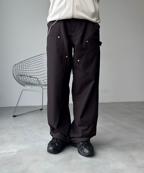 UNDERSTATEMENTs（アンダーステイトメント）の「【ユニセックス】ダブルニーペインターストレートワイドスラックス（スラックス・メンズ・ブラック系その他/グレー・SMALL/LARGE/MEDIUM）」の10枚目の写真