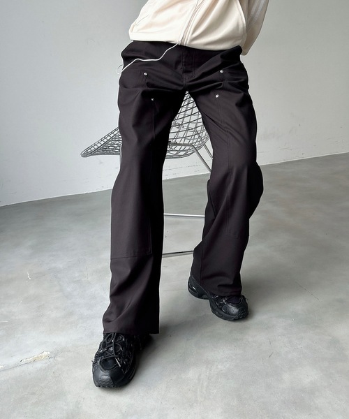 UNDERSTATEMENTs（アンダーステイトメント）の「【ユニセックス】ダブルニーペインターストレートワイドスラックス（スラックス・メンズ・ブラック系その他/グレー・SMALL/LARGE/MEDIUM）」の15枚目の写真