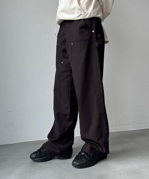 UNDERSTATEMENTs（アンダーステイトメント）の「【ユニセックス】ダブルニーペインターストレートワイドスラックス（スラックス・メンズ・ブラック系その他/グレー・SMALL/LARGE/MEDIUM）」の11枚目の写真
