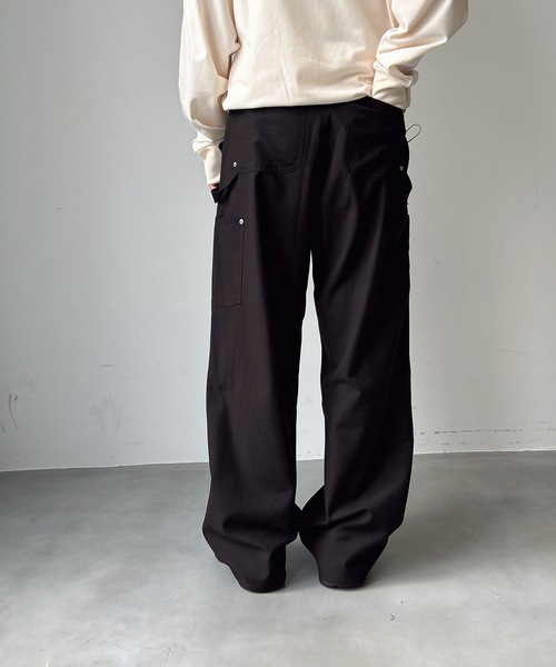 UNDERSTATEMENTs（アンダーステイトメント）の「【ユニセックス】ダブルニーペインターストレートワイドスラックス（スラックス・メンズ・ブラック系その他/グレー・SMALL/LARGE/MEDIUM）」の13枚目の写真