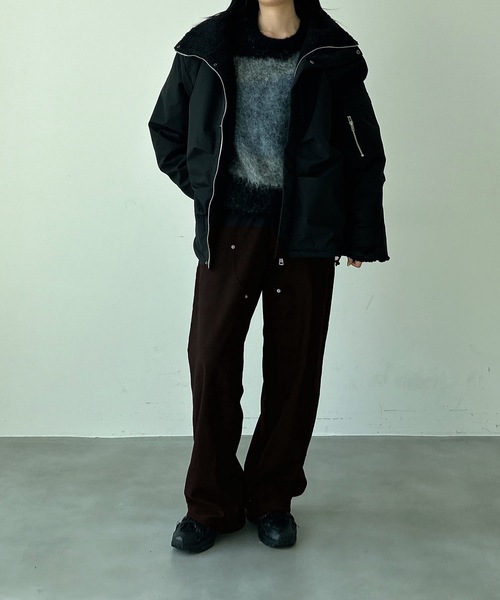 UNDERSTATEMENTs（アンダーステイトメント）の「【ユニセックス】ダブルニーペインターストレートワイドスラックス（スラックス・メンズ・ブラック系その他/グレー・SMALL/LARGE/MEDIUM）」の19枚目の写真