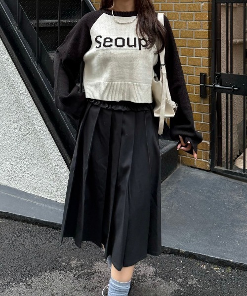 nemne store(ネンネストア)の「【Sepup】ウェストフリルプリーツミディスカート(スカート・レディース・ブラック/グレー・SMALL/MEDIUM)」の4枚目の写真