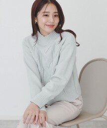 index | スパンコールケーブルニット【洗濯機洗い可】(ニット/セーター)