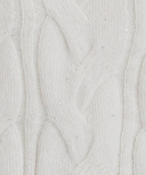 index（インデックス）の「◆《美人百花掲載》スパンコールケーブルニット【洗濯機洗い可】（ニット/セーター・レディース・アイボリー系5/ライトグレー系5/チャコール/ピンク系1・00）」の8枚目の写真