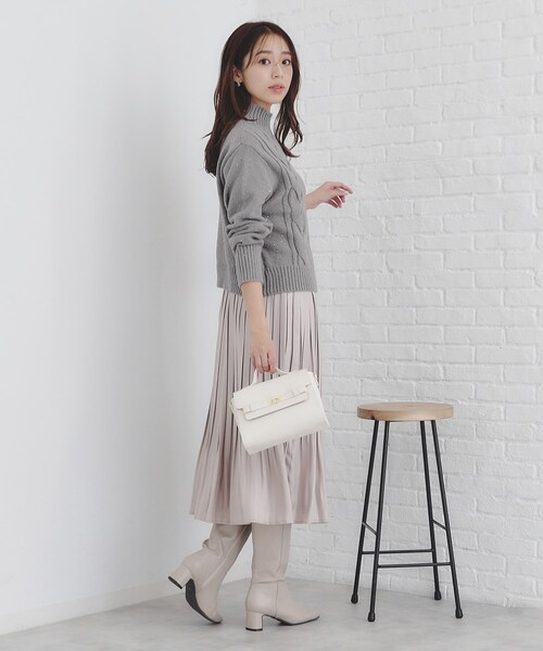 セール】《美人百花掲載》スパンコールケーブルニット【洗濯機洗い可