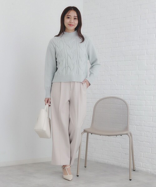 index（インデックス）の「◆《美人百花掲載》スパンコールケーブルニット【洗濯機洗い可】（ニット/セーター・レディース・アイボリー系5/ライトグレー系5/チャコール/ピンク系1・00）」の18枚目の写真