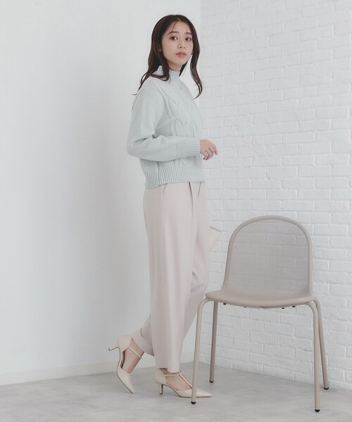 index（インデックス）の「◆《美人百花掲載》スパンコールケーブルニット【洗濯機洗い可】（ニット/セーター・レディース・アイボリー系5/ライトグレー系5/チャコール/ピンク系1・00）」の19枚目の写真