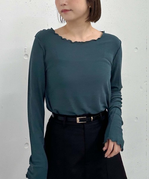 archives(アルシーヴ)の「アウトメロークルーネックカットプルオーバー(Tシャツ/カットソー・レディース・ブラック/オフホワイト/ワインレッド/ダークブルー・MEDIUM)」の16枚目の写真