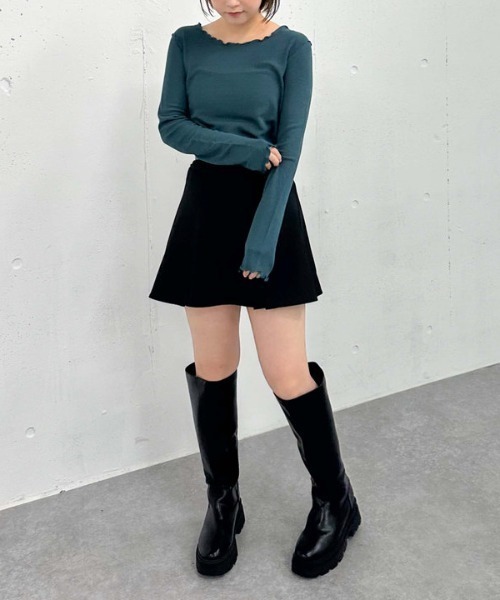 archives(アルシーヴ)の「アウトメロークルーネックカットプルオーバー(Tシャツ/カットソー・レディース・ブラック/オフホワイト/ワインレッド/ダークブルー・MEDIUM)」の12枚目の写真