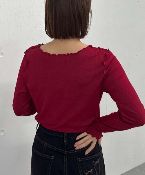 archives(アルシーヴ)の「アウトメロークルーネックカットプルオーバー(Tシャツ/カットソー・レディース・ブラック/オフホワイト/ワインレッド/ダークブルー・MEDIUM)」の9枚目の写真