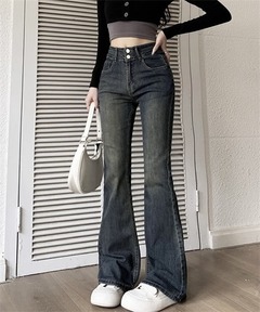 Semi flare denim/セミフレアデニム（デニムパンツ）｜anuans（ア