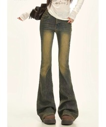 Dream garden（ドリームガーデン）の「ハイウエスフレアデニムパンツ ストレッチパンツ（デニムパンツ）」