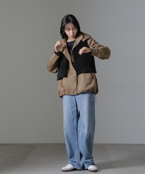 NANO universe（ナノユニバース）の「ライトボアクロップドジレ（ベスト・レディース・ブラック/グレー/アイボリー・FREE）」の22枚目の写真