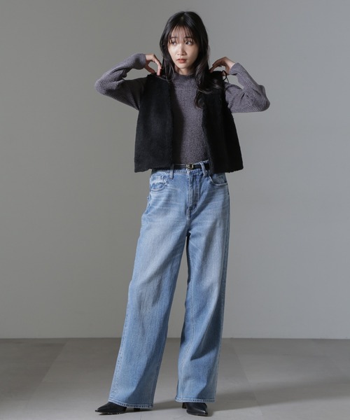 NANO universe（ナノユニバース）の「ライトボアクロップドジレ（ベスト・レディース・ブラック/グレー/アイボリー・FREE）」の12枚目の写真