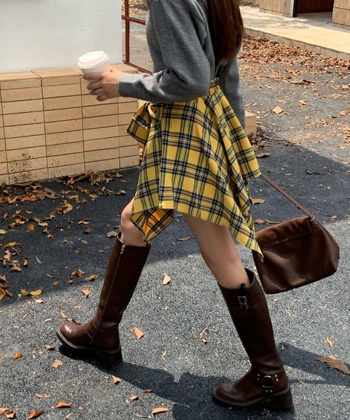 sevens(セブンズ)の「【sevens】シャツ風チェックミニスカート(スカート・レディース・イエロー/ネイビー・FREE)」の7枚目の写真