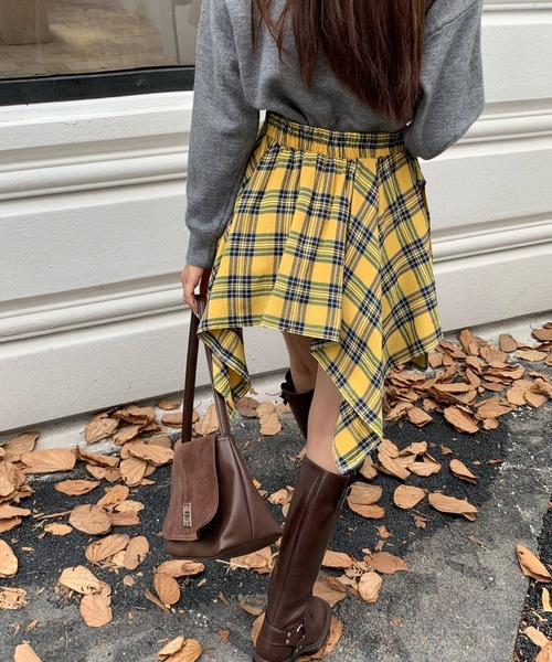 sevens(セブンズ)の「【sevens】シャツ風チェックミニスカート(スカート・レディース・イエロー/ネイビー・FREE)」の10枚目の写真
