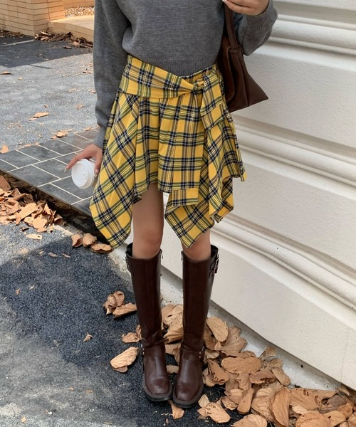 sevens(セブンズ)の「【sevens】シャツ風チェックミニスカート(スカート・レディース・イエロー/ネイビー・FREE)」の11枚目の写真