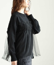 Sawa a la mode | チュールドッキングニットトップス(ニット/セーター)