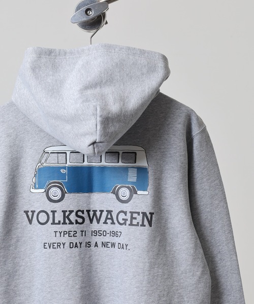 Volkswagen(フォルクスワーゲン)の「VOLKS WAGEN スウェットフルジップパーカー(パーカー・レディース・ナチュラル/杢グレー/ネイビー・S/M/L/XL)」の2枚目の写真