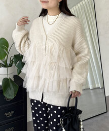 prose verse | 裾チュールニットカーディガン(カーディガン/ボレロ)