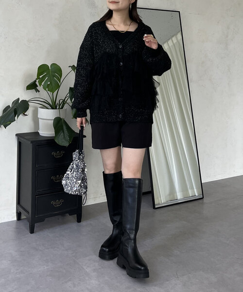 裾チュールニットカーディガン（カーディガン/ボレロ）｜prose verse（プロズヴェール）