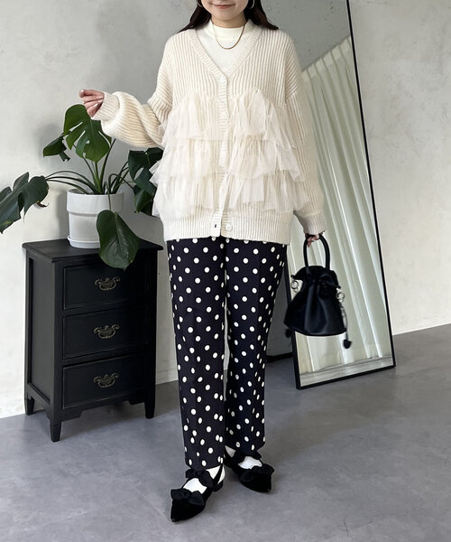 裾チュールニットカーディガン（カーディガン/ボレロ）｜prose verse（プロズヴェール）