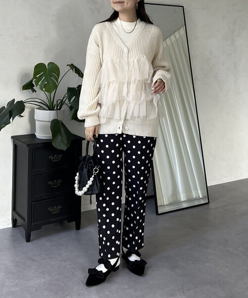 裾チュールニットカーディガン（カーディガン/ボレロ）｜prose verse（プロズヴェール）