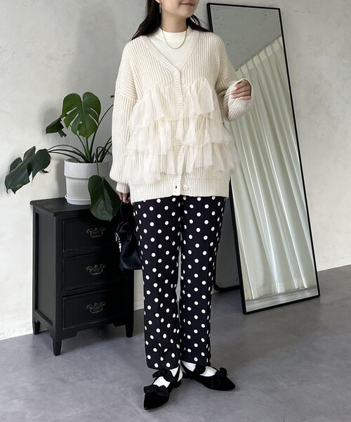 裾チュールニットカーディガン（カーディガン/ボレロ）｜prose verse（プロズヴェール）