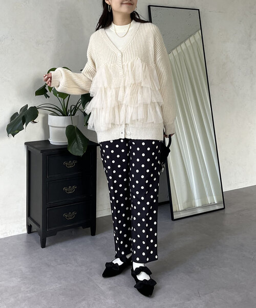 裾チュールニットカーディガン（カーディガン/ボレロ）｜prose verse（プロズヴェール）