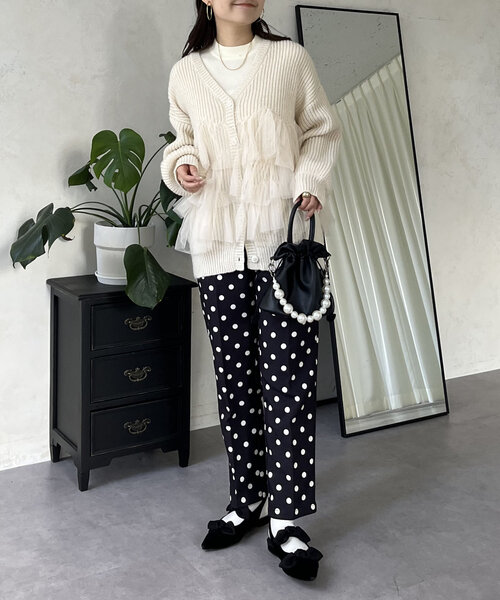 裾チュールニットカーディガン（カーディガン/ボレロ）｜prose verse（プロズヴェール）