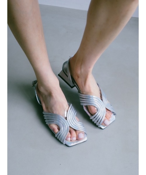 sahara(サハラ)の「Curve Line Metallic Sandals(サンダル・レディース・シルバー/ベージュ/ブラック・L/M/S)」の8枚目の写真