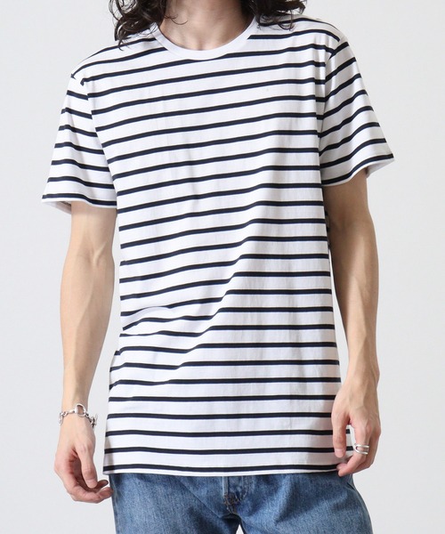 TRUSS(トラス)の「TRUSS ナローボーダーTシャツ(Tシャツ/カットソー・メンズ・ホワイト×ネイビー/ホワイト×ブラック/ホワイト×グレー・XL/L/XS/S/M)」の3枚目の写真