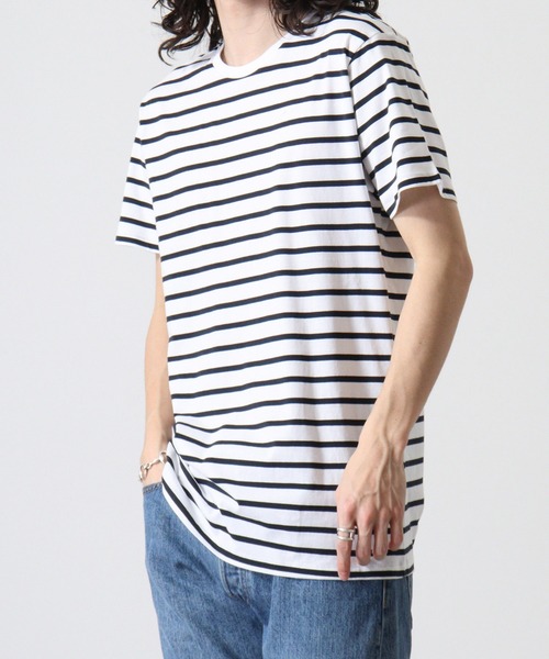 TRUSS(トラス)の「TRUSS ナローボーダーTシャツ(Tシャツ/カットソー・メンズ・ホワイト×ネイビー/ホワイト×ブラック/ホワイト×グレー・XL/L/XS/S/M)」の18枚目の写真