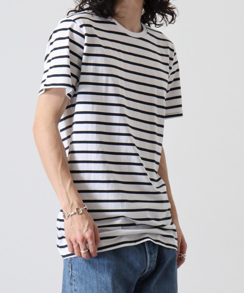 TRUSS(トラス)の「TRUSS ナローボーダーTシャツ(Tシャツ/カットソー・メンズ・ホワイト×ネイビー/ホワイト×ブラック/ホワイト×グレー・XL/L/XS/S/M)」の19枚目の写真