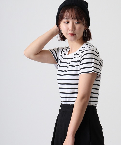 TRUSS(トラス)の「TRUSS ナローボーダーTシャツ(Tシャツ/カットソー・メンズ・ホワイト×ネイビー/ホワイト×ブラック/ホワイト×グレー・XL/L/XS/S/M)」の9枚目の写真