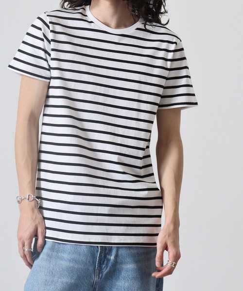 TRUSS(トラス)の「TRUSS ナローボーダーTシャツ(Tシャツ/カットソー・メンズ・ホワイト×ネイビー/ホワイト×ブラック/ホワイト×グレー・XL/L/XS/S/M)」の11枚目の写真