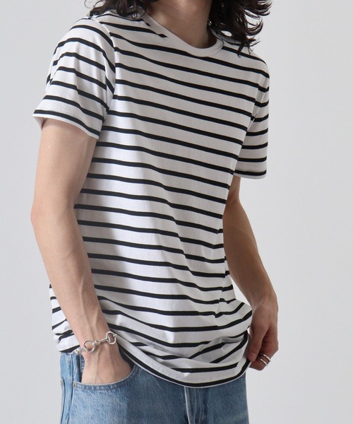 TRUSS(トラス)の「TRUSS ナローボーダーTシャツ(Tシャツ/カットソー・メンズ・ホワイト×ネイビー/ホワイト×ブラック/ホワイト×グレー・XL/L/XS/S/M)」の13枚目の写真