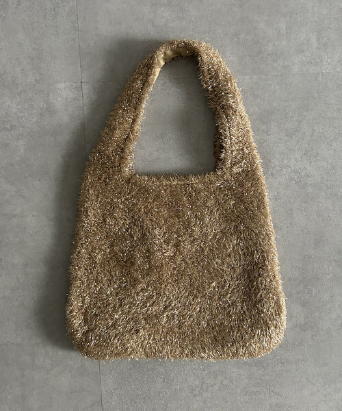 Thevon（ゼボン）の「メタリックフェザーバッグ（トートバッグ・レディース・ベージュ/ネイビー・FREE）」の7枚目の写真